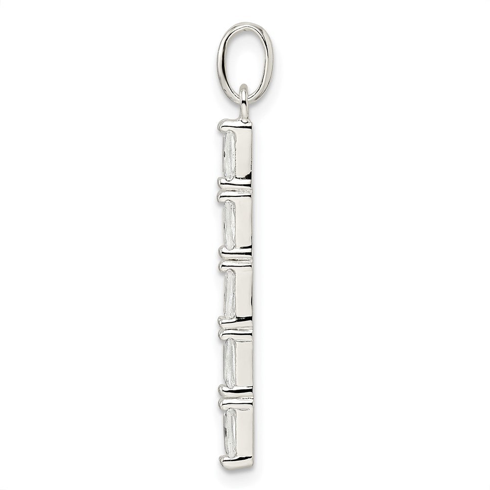 Sterlingsilber Poliert Zirkonia Stab Anhänger