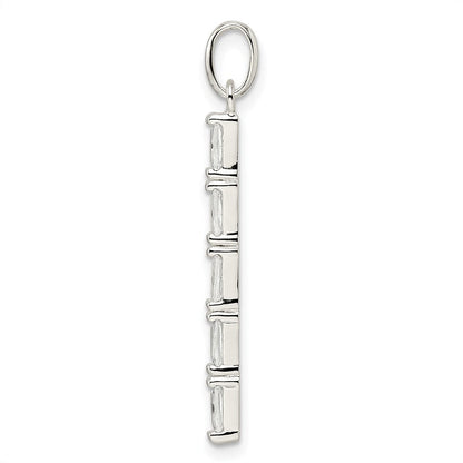 Sterlingsilber Poliert Zirkonia Stab Anhänger