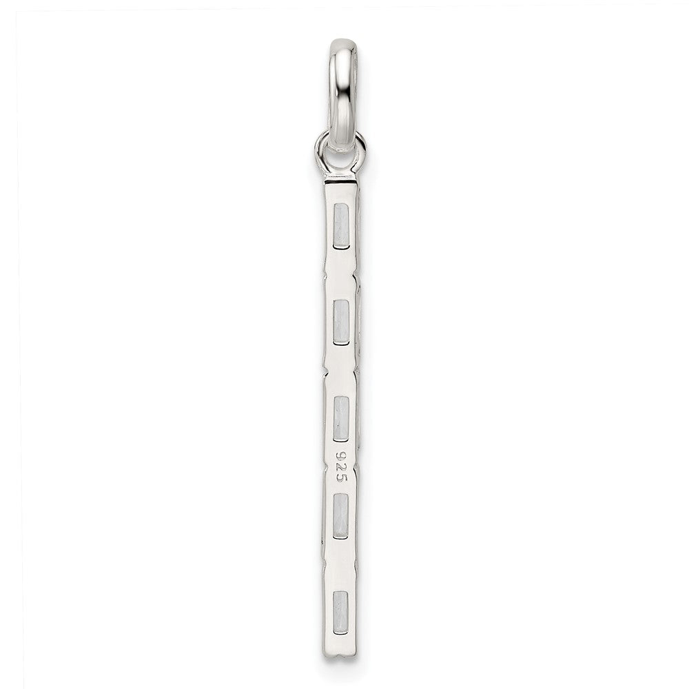 Sterlingsilber Poliert Zirkonia Stab Anhänger