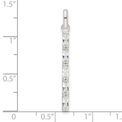 Sterlingsilber Poliert Zirkonia Stab Anhänger