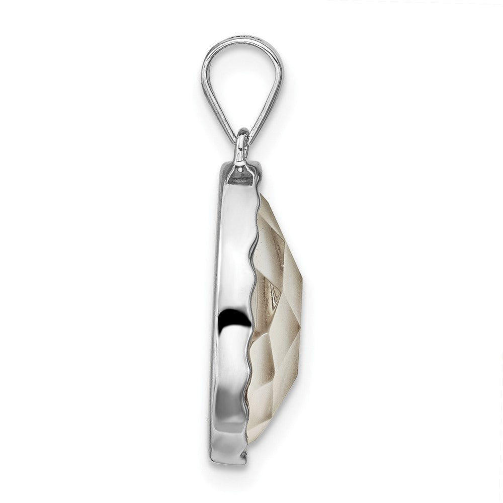 Sterlingsilber Rhodiniert Glas Tropfen Anhänger