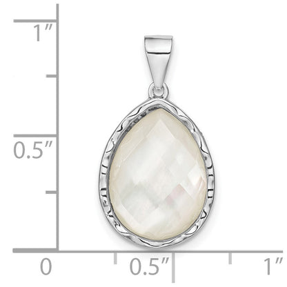 Sterlingsilber Rhodiniert Glas Tropfen Anhänger