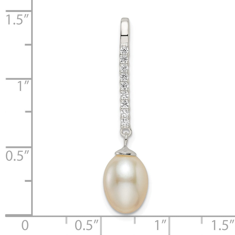 Sterlingsilber Poliert Zirkonia Glas Perle Anhänger