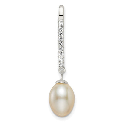 Sterlingsilber Poliert Zirkonia Glas Perle Anhänger