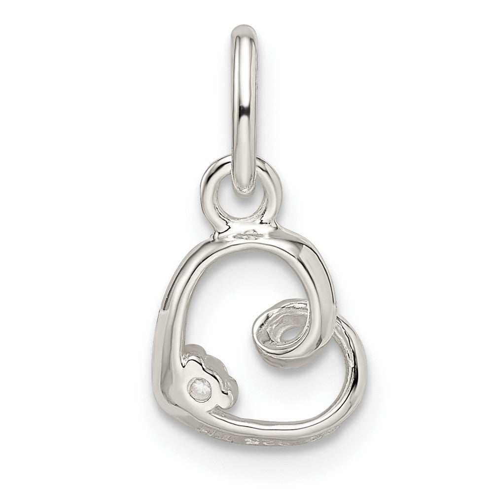 Sterlingsilber Zirkonia Herz Anhänger