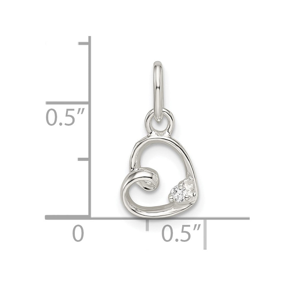 Sterlingsilber Zirkonia Herz Anhänger