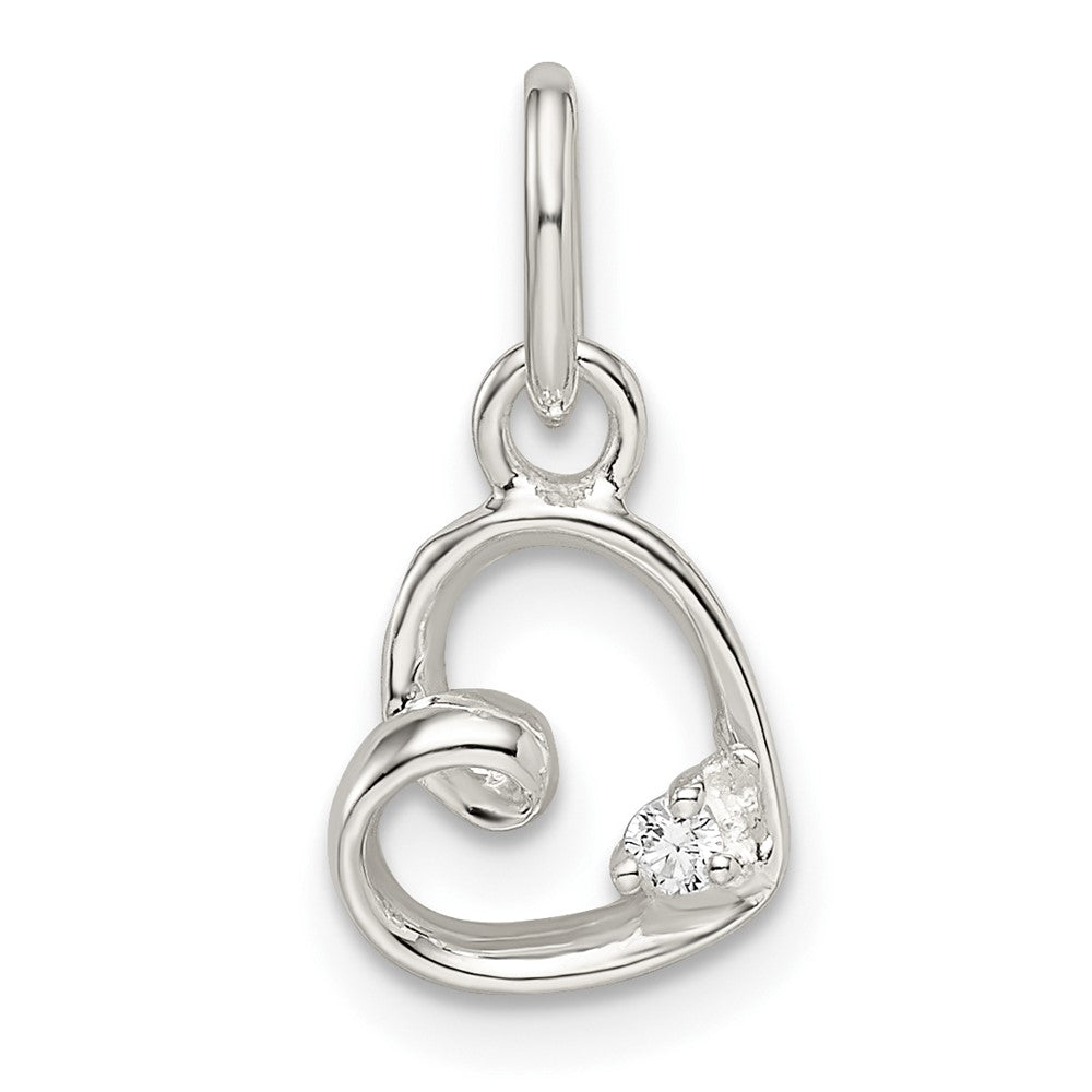 Sterlingsilber Zirkonia Herz Anhänger