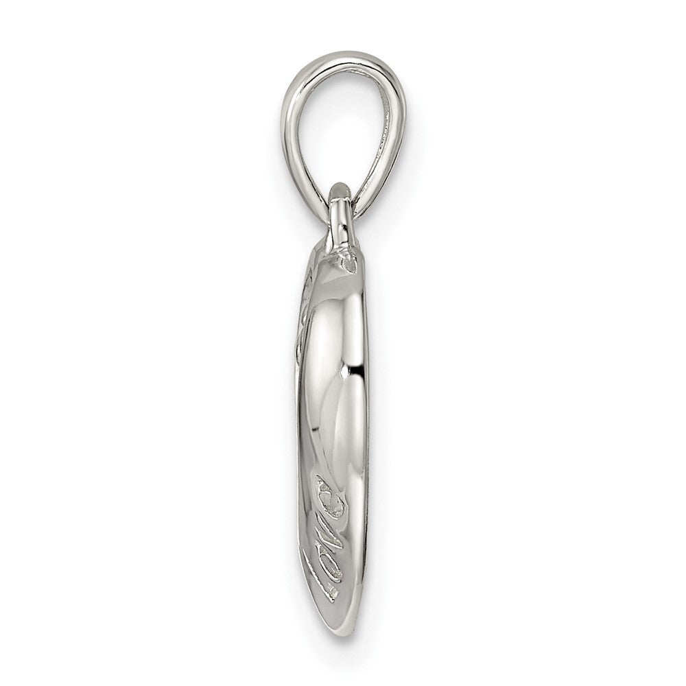 Sterlingsilber Liebe Herz mit Blume Anhänger
