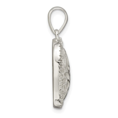 Sterlingsilber Zirkonia Roses in Herz Anhänger