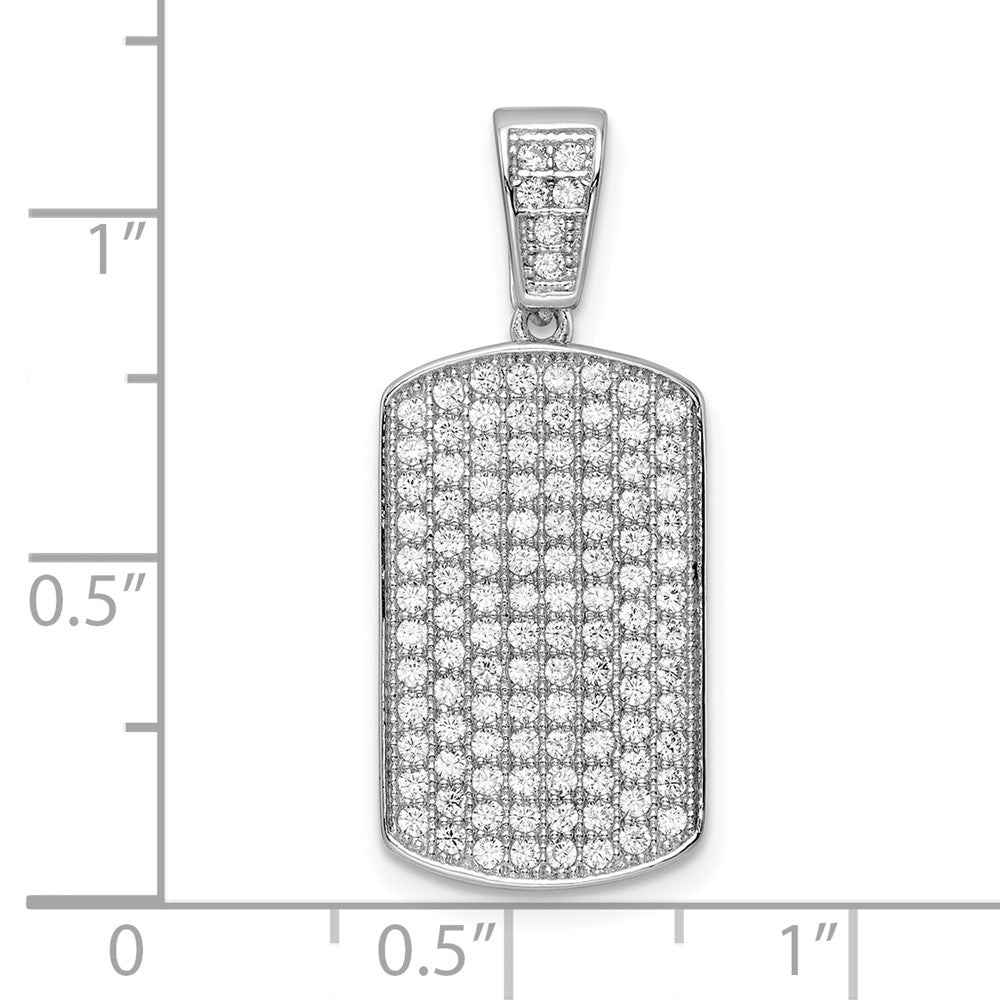 Sterlingsilber Rhodiniert Poliert Zirkonia Anhänger
