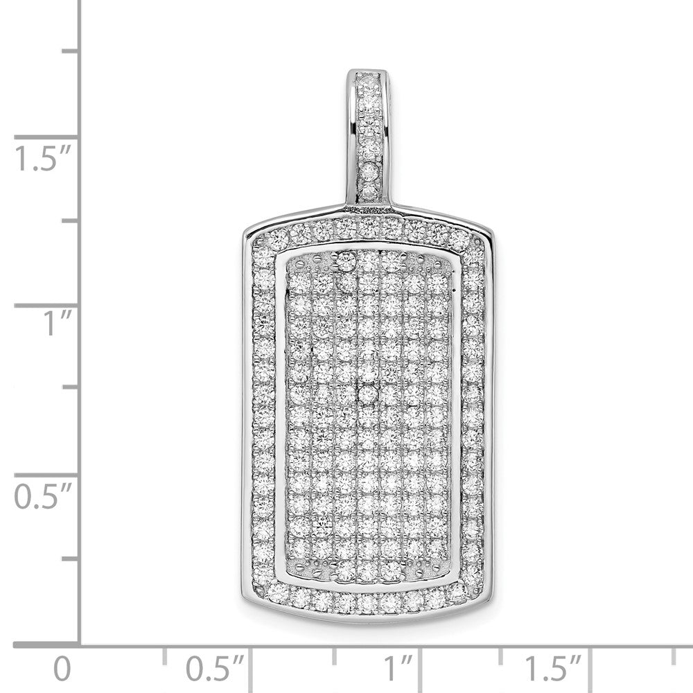 Sterlingsilber Rhodiniert Poliert Zirkonia Anhänger