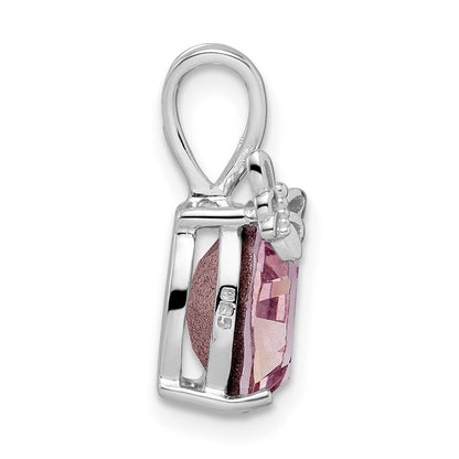 Sterlingsilber Rhodiniert-plate Licht Rosa Swarovski Kristall mit Schmetterling Anhänger