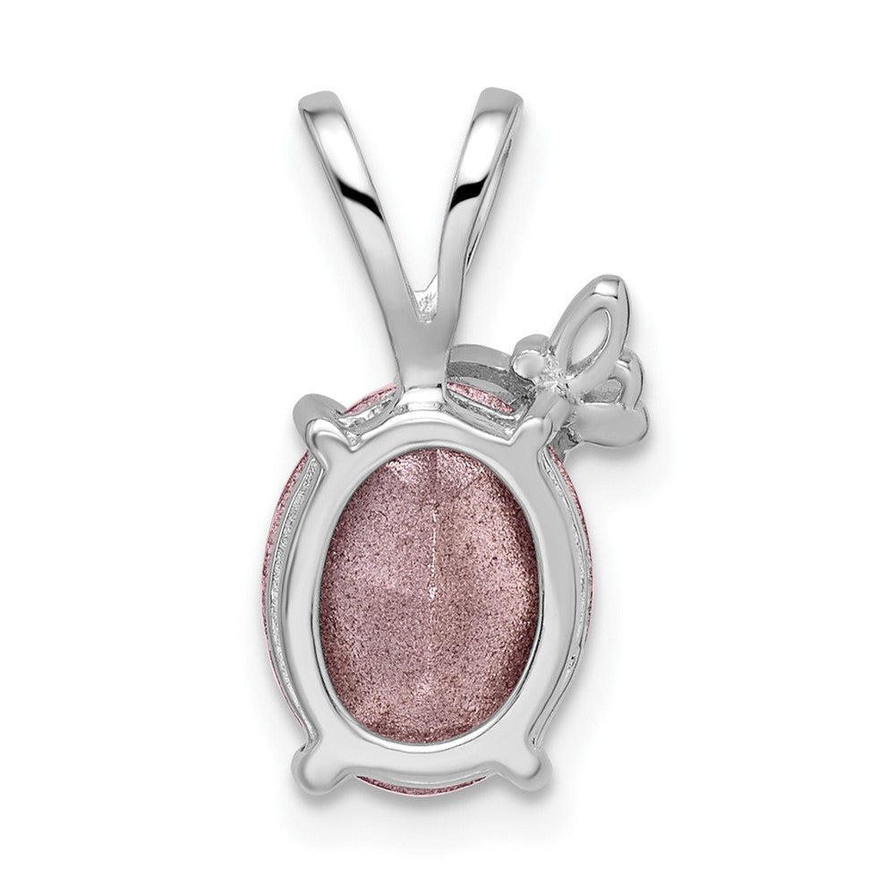 Sterlingsilber Rhodiniert-plate Licht Rosa Swarovski Kristall mit Schmetterling Anhänger