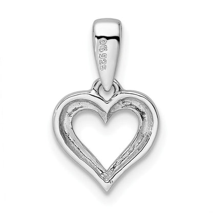 Sterlingsilber Rhodiniert Zirkonia Herz Hängend Anhänger