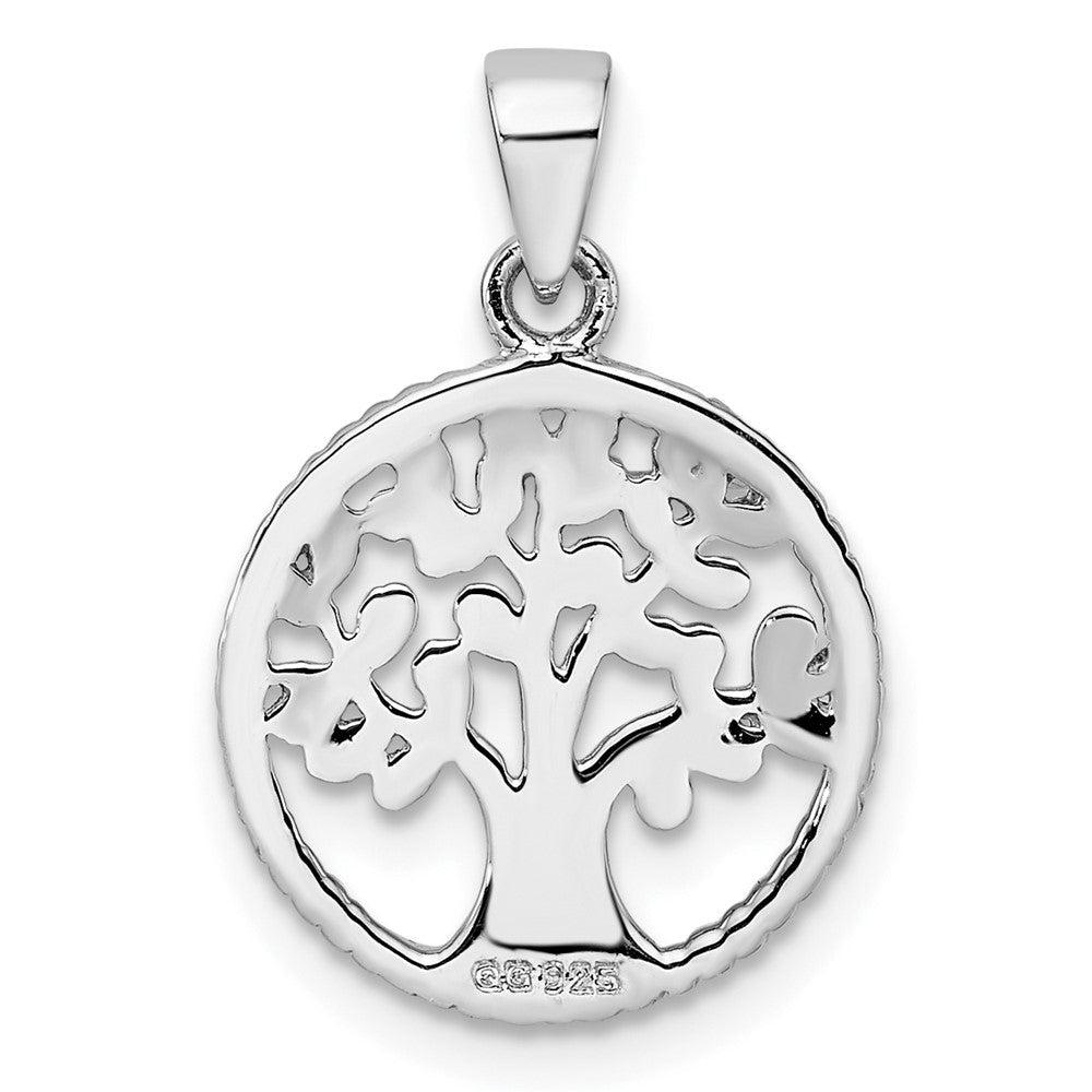 Sterlingsilber Rhodiniert Baum Anhänger