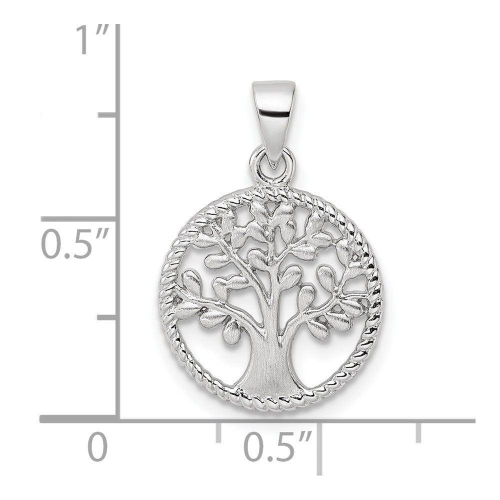 Sterlingsilber Rhodiniert Baum Anhänger
