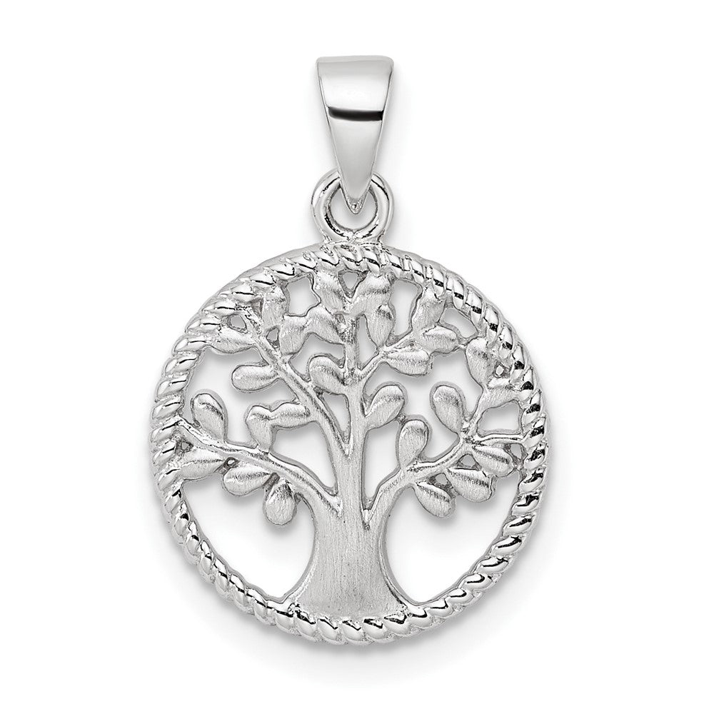 Sterlingsilber Rhodiniert Baum Anhänger