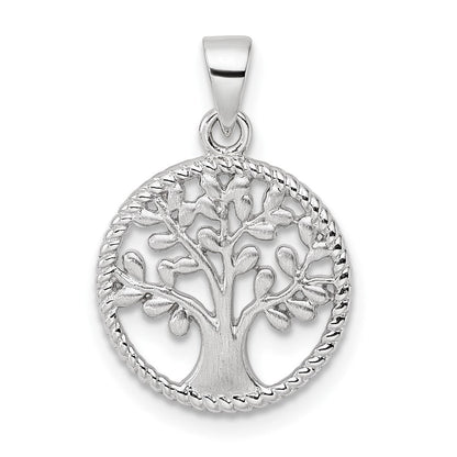 Sterlingsilber Rhodiniert Baum Anhänger