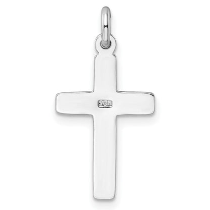 Sterlingsilber Rhodiniert Taube Kreuz Anhänger