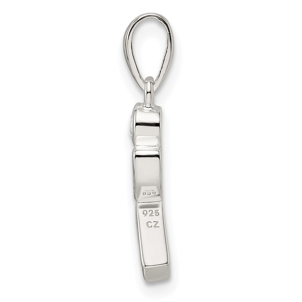 Sterlingsilber Poliert Geometric Shapes Zirkonia Anhänger