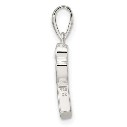 Sterlingsilber Poliert Geometric Shapes Zirkonia Anhänger