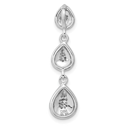 Sterlingsilber Rhodiniert Zirkonia Tropfen Kette Anhänger