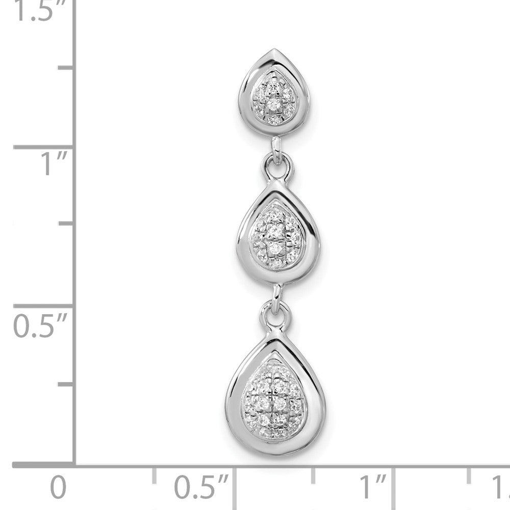 Sterlingsilber Rhodiniert Zirkonia Tropfen Kette Anhänger