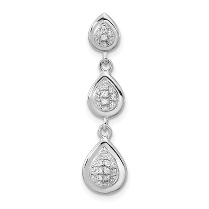 Sterlingsilber Rhodiniert Zirkonia Tropfen Kette Anhänger