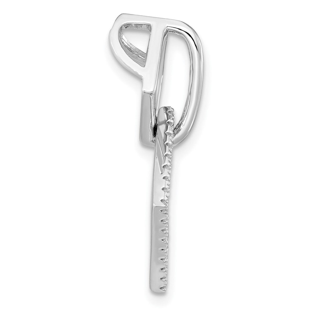 Sterlingsilber Rhodiniert Zirkonia Quadratisch Kette Anhänger