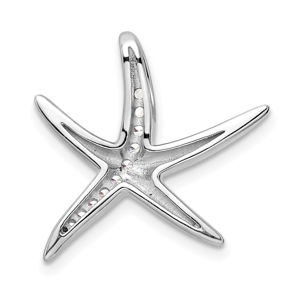 Sterlingsilber Rhodiniert Zirkonia Seestern Anhänger