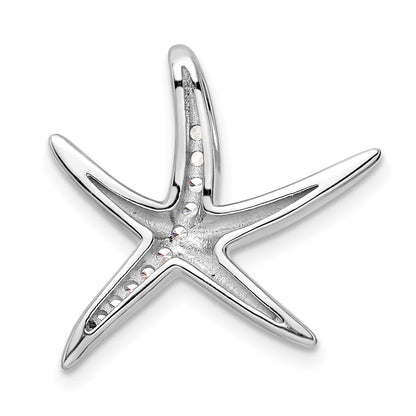 Sterlingsilber Rhodiniert Zirkonia Seestern Anhänger