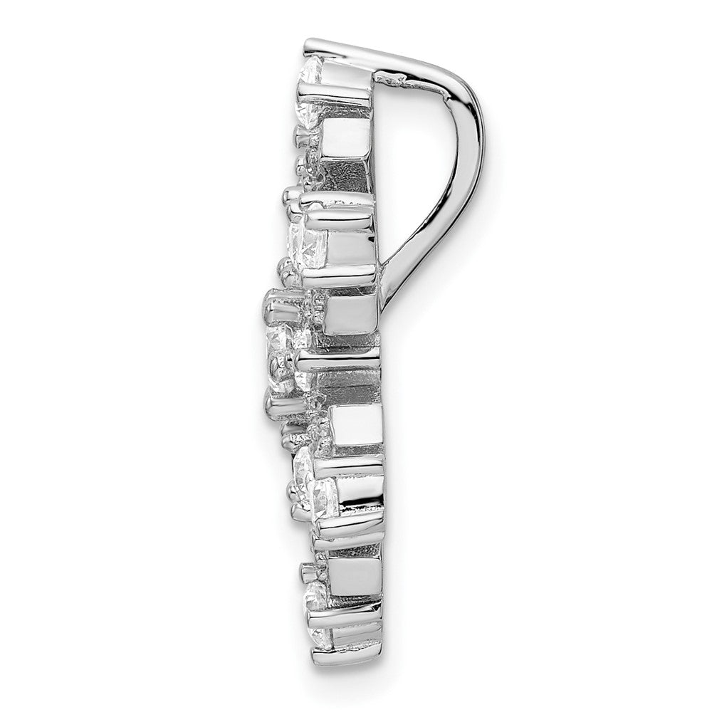 Sterlingsilber Rhodiniert Zirkonia Schneeflocke Anhänger