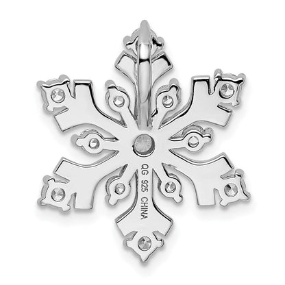 Sterlingsilber Rhodiniert Zirkonia Schneeflocke Anhänger