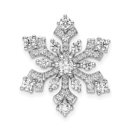 Sterlingsilber Rhodiniert Zirkonia Schneeflocke Anhänger