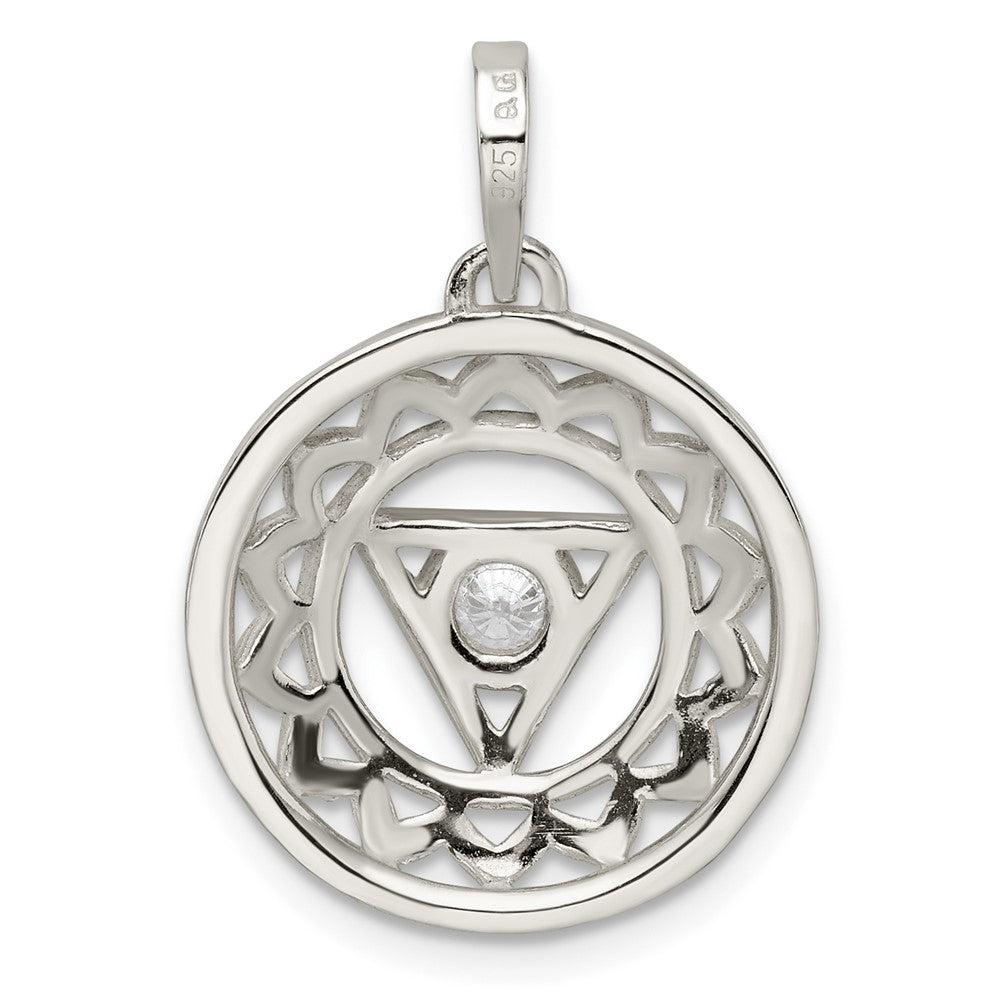 Sterlingsilber Zirkonia Throat Chakra Filigran Anhänger