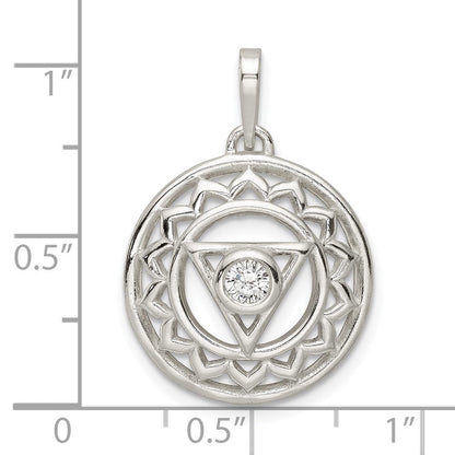 Sterlingsilber Zirkonia Throat Chakra Filigran Anhänger