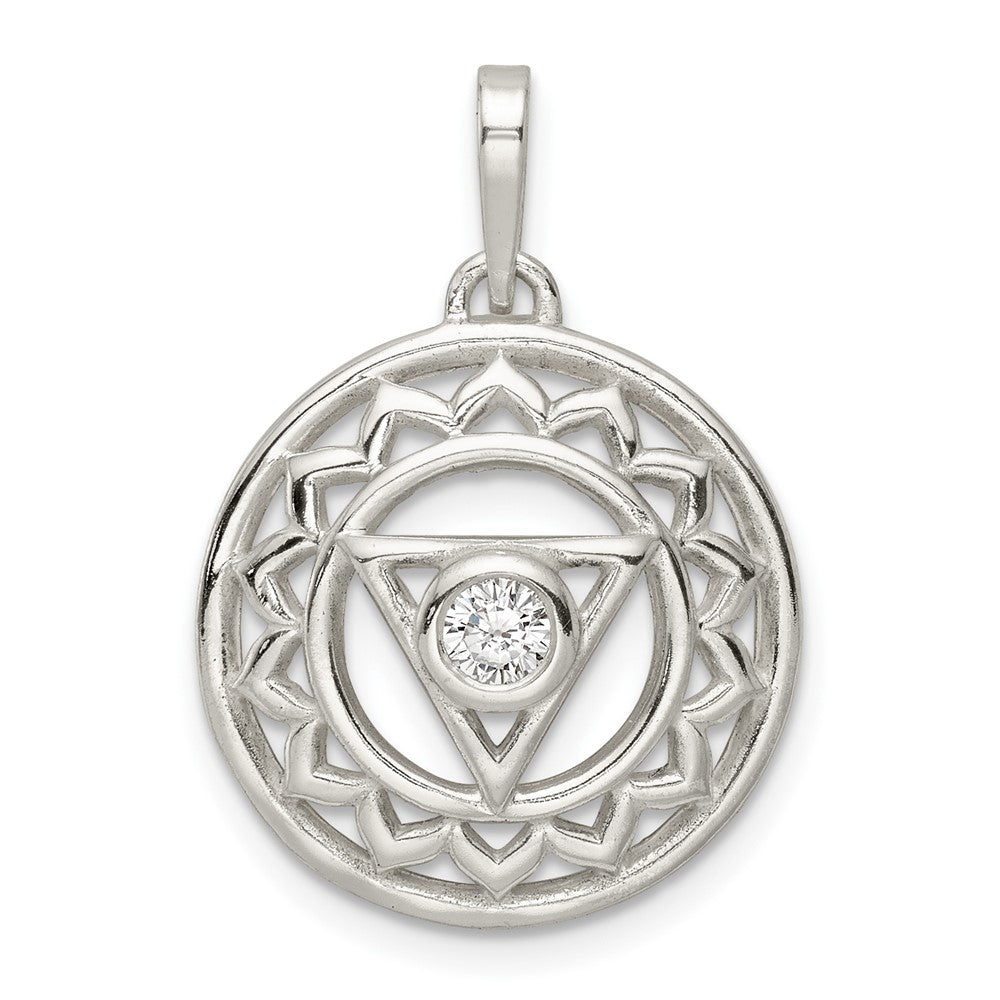 Sterlingsilber Zirkonia Throat Chakra Filigran Anhänger