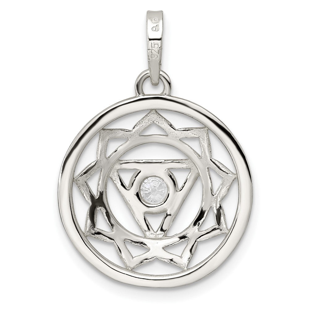 Sterlingsilber Zirkonia Solar Chakra mit Dreieck Mittig Anhänger