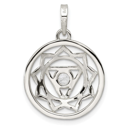 Sterlingsilber Zirkonia Solar Chakra mit Dreieck Mittig Anhänger