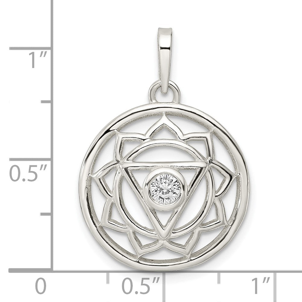 Sterlingsilber Zirkonia Solar Chakra mit Dreieck Mittig Anhänger