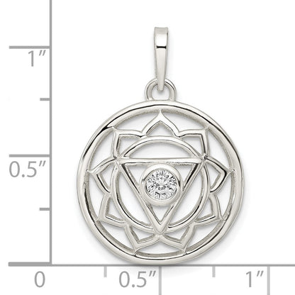 Sterlingsilber Zirkonia Solar Chakra mit Dreieck Mittig Anhänger