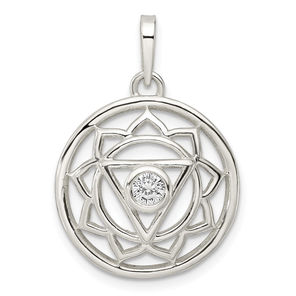 Sterlingsilber Zirkonia Solar Chakra mit Dreieck Mittig Anhänger