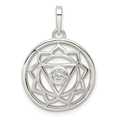 Sterlingsilber Zirkonia Solar Chakra mit Dreieck Mittig Anhänger