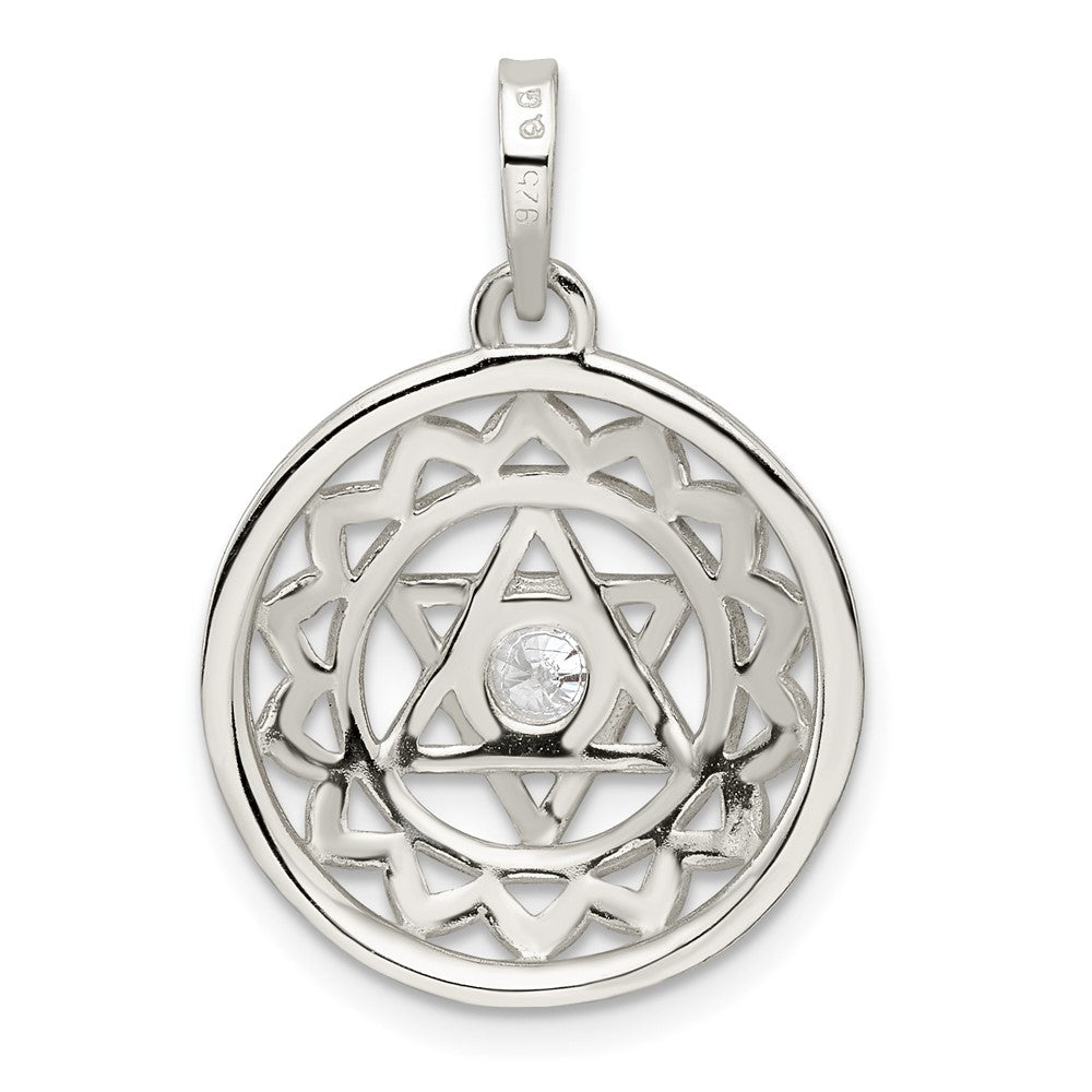 Sterlingsilber Zirkonia Herz Chakra Filigran Anhänger