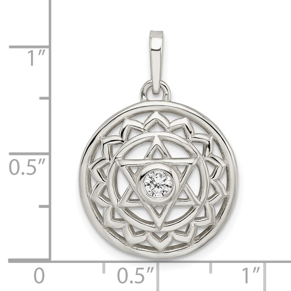 Sterlingsilber Zirkonia Herz Chakra Filigran Anhänger