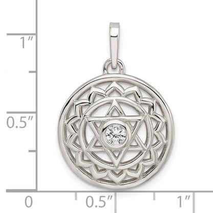 Sterlingsilber Zirkonia Herz Chakra Filigran Anhänger