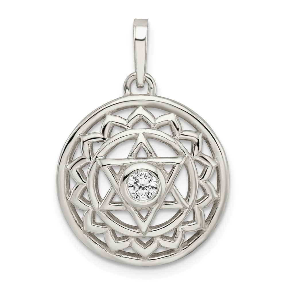Sterlingsilber Zirkonia Herz Chakra Filigran Anhänger