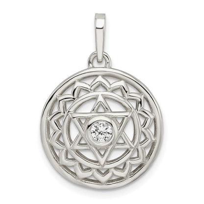 Sterlingsilber Zirkonia Herz Chakra Filigran Anhänger