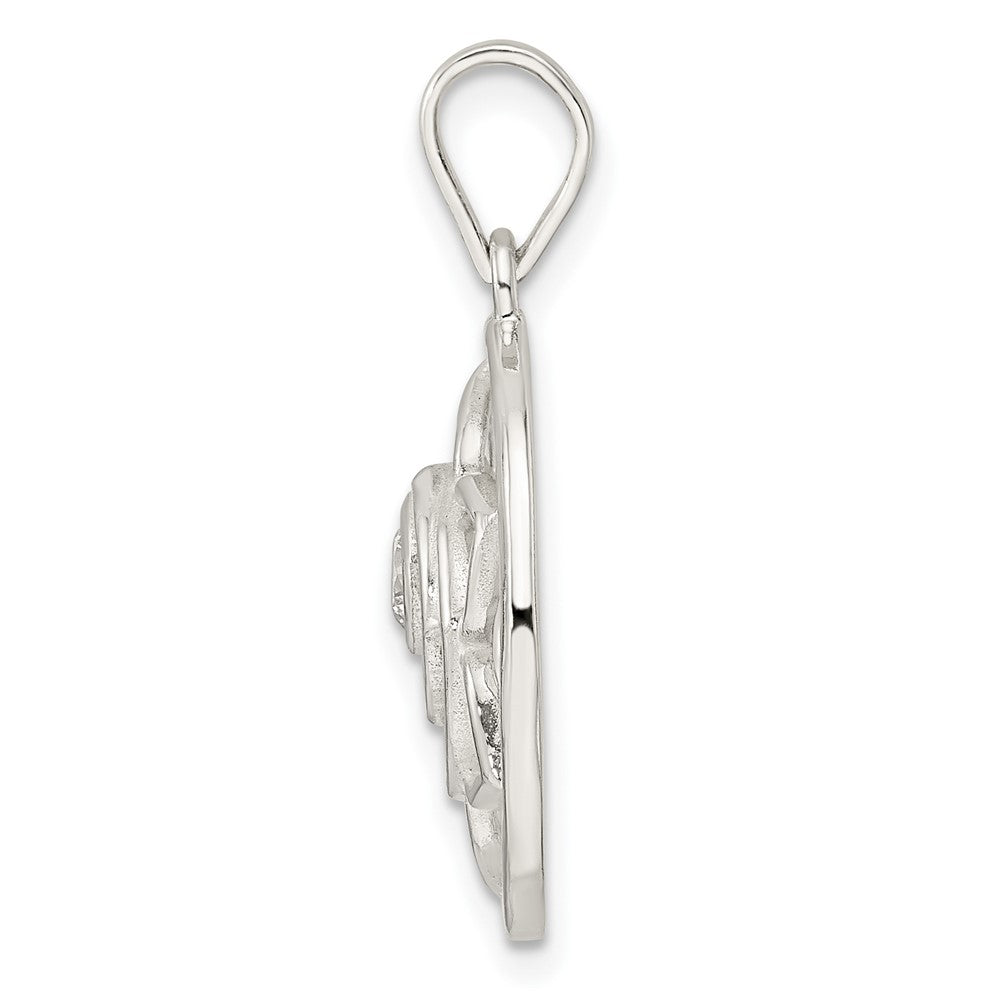 Sterlingsilber Zirkonia Lotus Chakra Filigran Anhänger