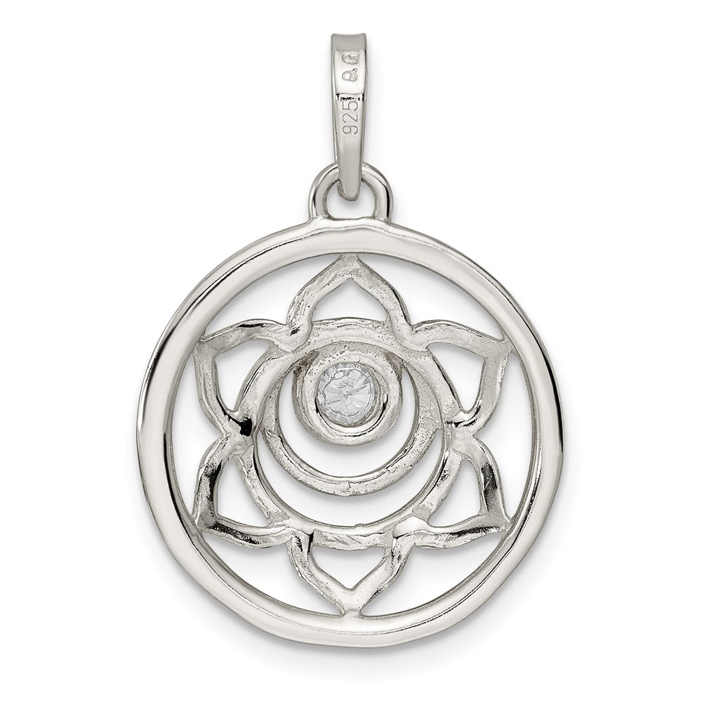 Sterlingsilber Zirkonia Lotus Chakra Filigran Anhänger